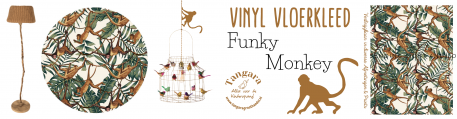 Funky Monkey Banner Vloerkleden op vinyl vloerkleed Kinderopvang inrichting Tangara groothandel voor de kinderopvang